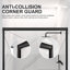 Porte de douche coulissante double semi-sans cadre H 44 po à l 72 po x H 72 po, porte de douche à dérivation, porte en verre trempé épais de 1/4 po (6 mm), noir mat