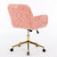 Chaise de bureau rose avec base en métal doré, construction robuste pour étudier la chaise de base, rose, large