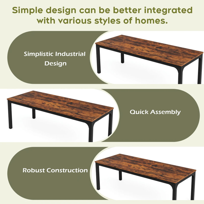 Practical Computer Desk,Rectangle Conference Table,Executive Desk, Brown/Black