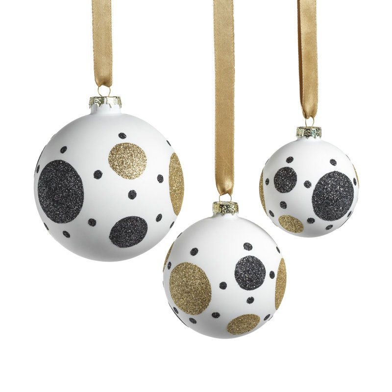Ensemble de 6 boules en verre, H 3,25 po x l 3,25 po x P 3,25 po