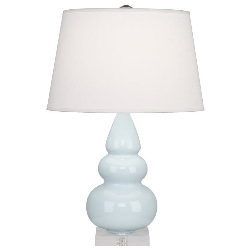 Triple Gourd Table Lamp, 24" H x 16" W x 16" D, Lucite, Baby Blue