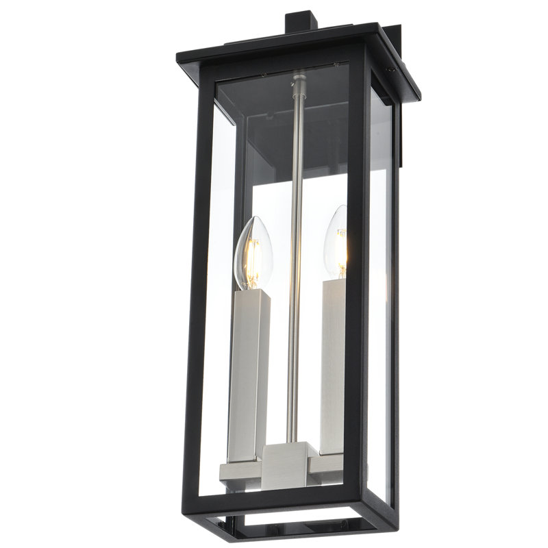 Sharissa Armed Sconce, Matte Black/Brushed Nickel
