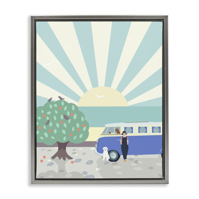 "Road trip stop", art mural sur toile flottante par Betty Boynes