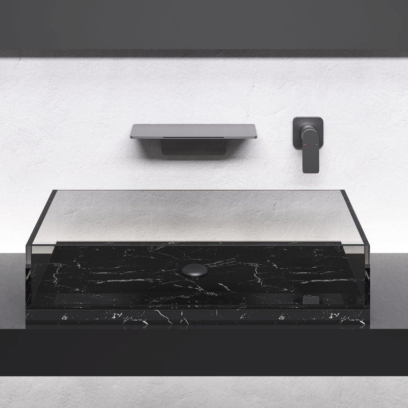 Robinet cascade pour salle de bain Gunmetal - Fabrication en laiton de qualité, conception simple, fixation murale, profondeur de 11,88 po, largeur de 4,8 po, hauteur de 16,22 po, poids du robinet en laiton de 11,76 lb, pour une température et un débit précis, monté
