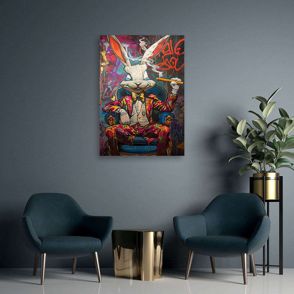 Leinwanddruck, Kaninchenboss AI - Wrapped Canvas Print