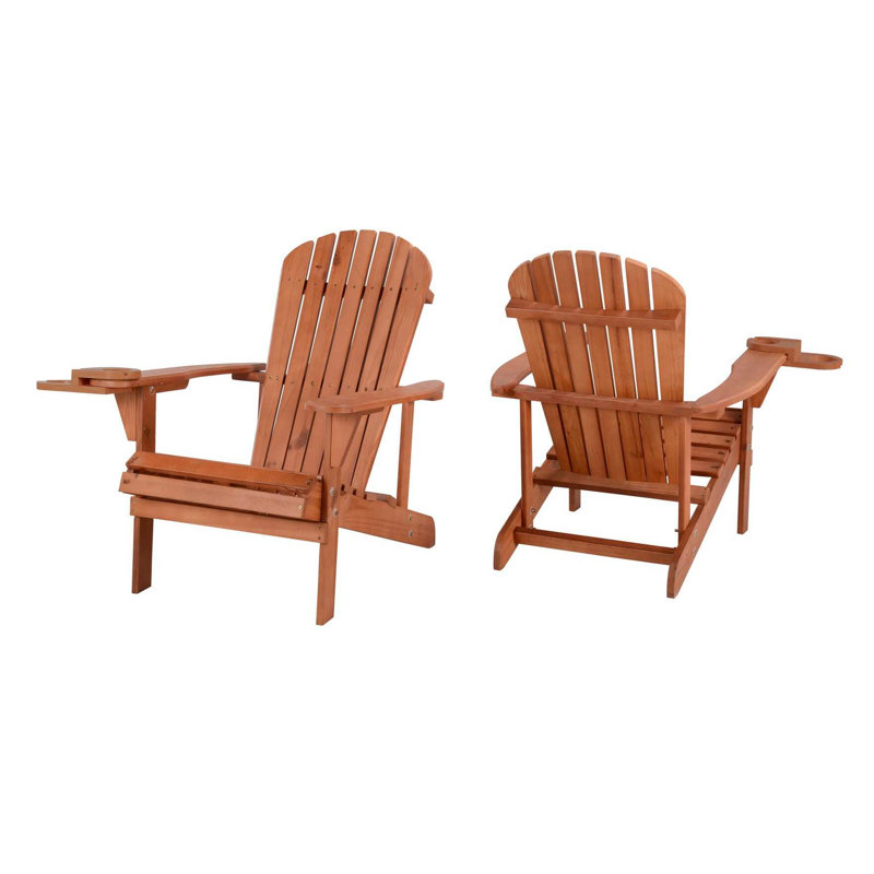 Chaise Adirondack en bois massif Colyn, Brun clair