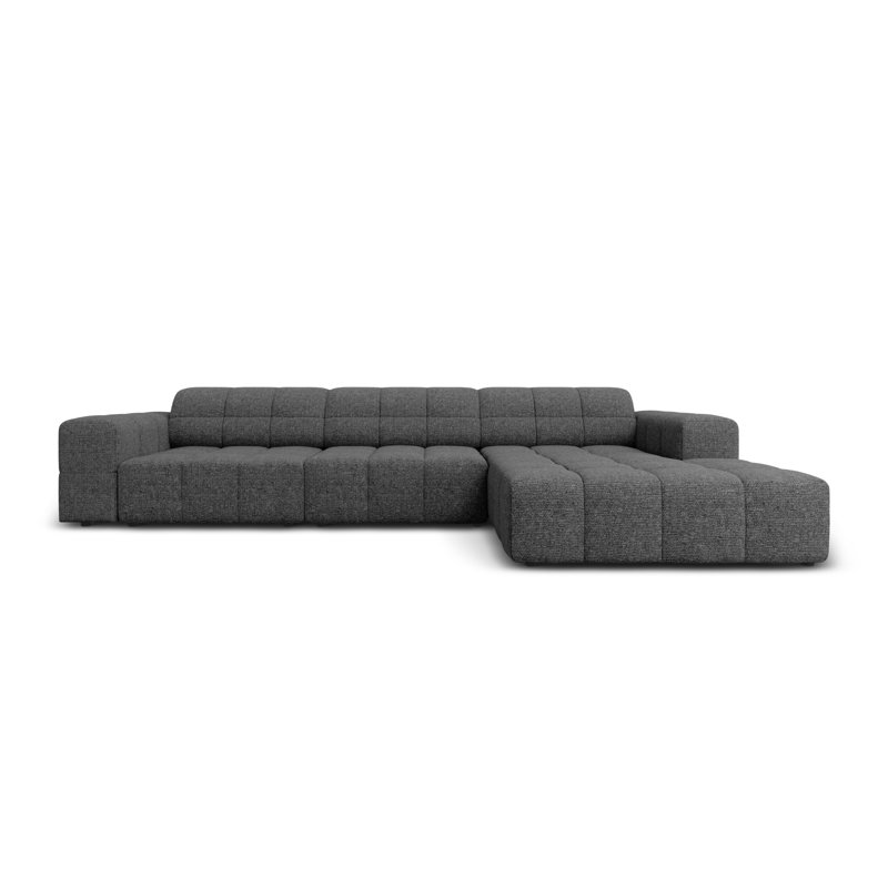 Chicago 4 Seater Corner Sofa, Dark Grey, Right Hand Facing