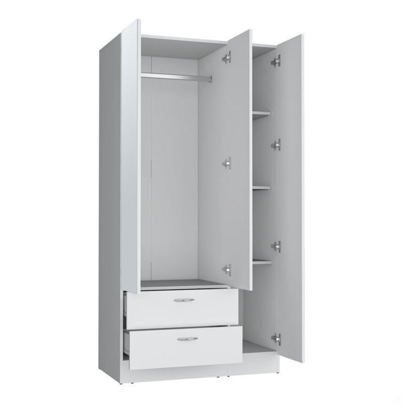 Armoire Haddam, chambre à coucher, H 71 po x l 35 po x P 17 po, Blanc
