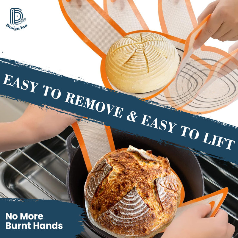 Bread Proofing Basket Set: 10" Oval & 9" Round with Liners, Dough Whisk, Lame, Scrapers & Sling