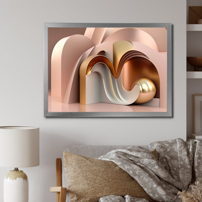 «Architectural Beauty in Minimal Pink Gold», reproduction sur toile