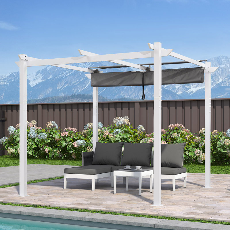 3m x 3m Aluminium Pergola, Grey