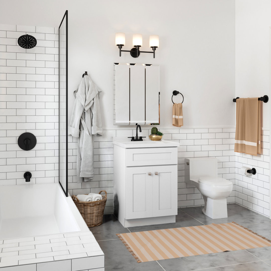 Brookings 25 Inch Bathroom Vanity with Cultured Marble Top, Assembled, Sherwin Williams – Design House, 215624 Design House Base 