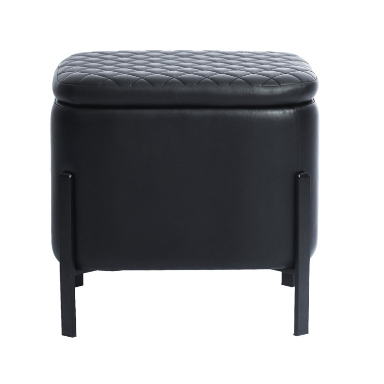 (come just one )18.9" Wide Faux Leather Square Footstool Ottoman 