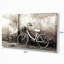 Vieille bicyclette et mur fissuré - reproduction de photo sur toile tendue-18436624