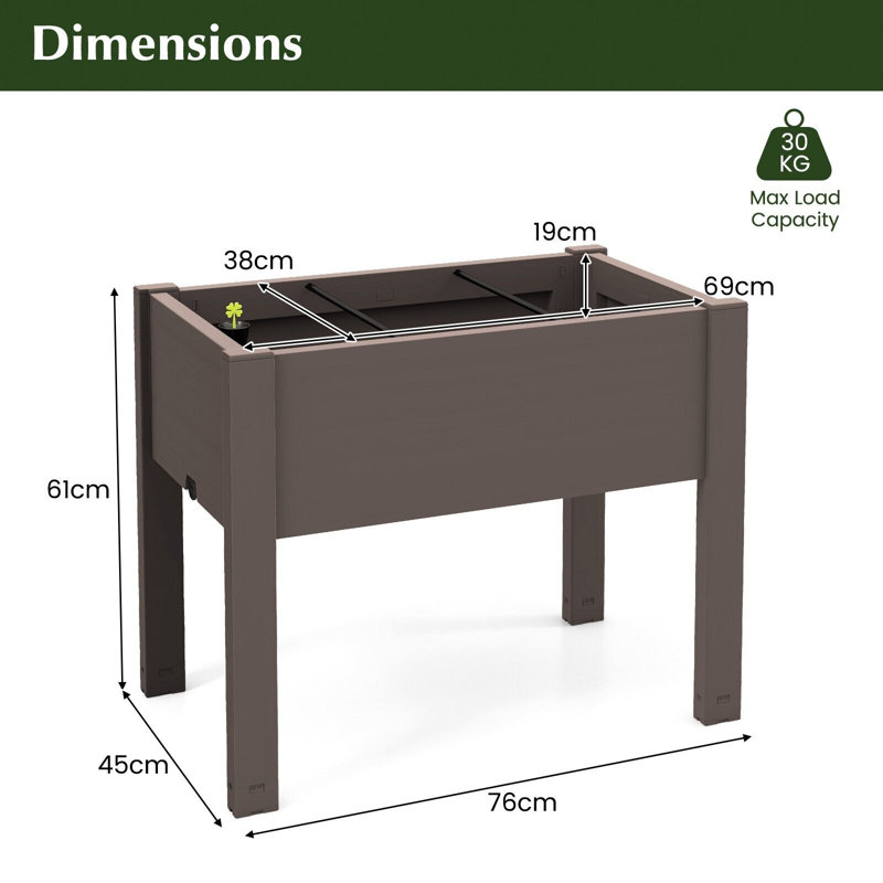 Carreira Elevated Planter, Brown