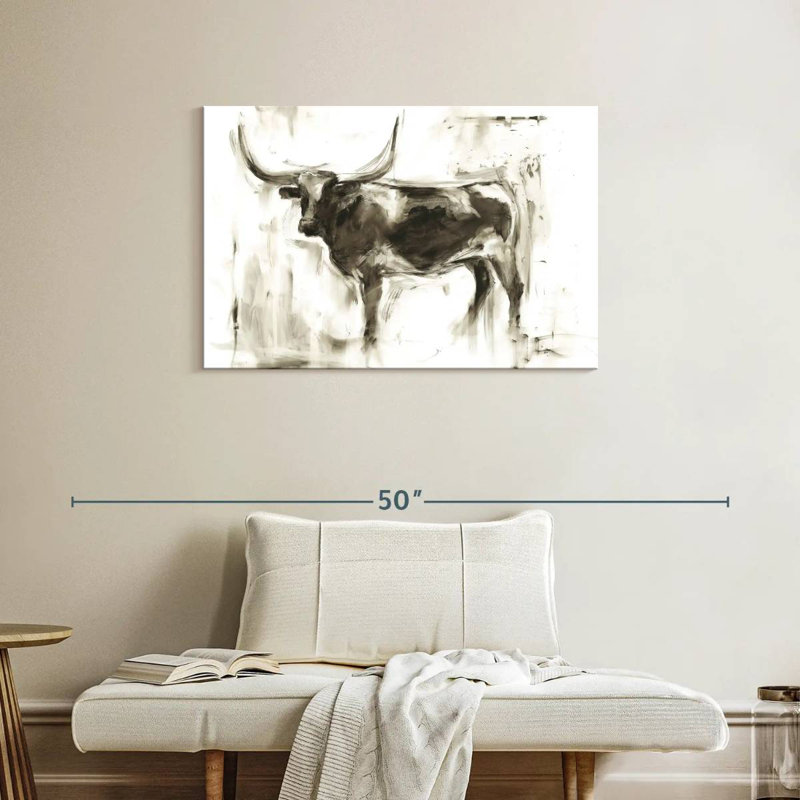 Longhorn Study I, 24" H x 36" W
