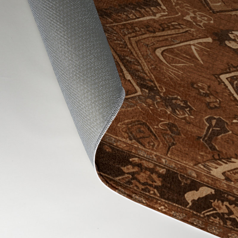 Tapis d'intérieur et d'extérieur brun Persian, Rectangle 5 pi x 7 pi