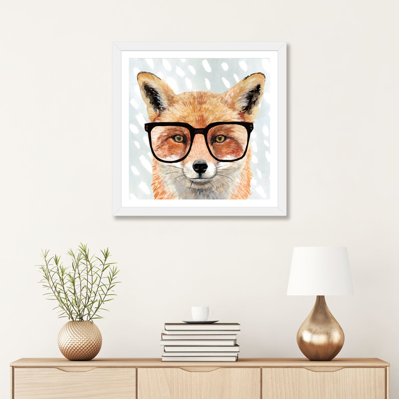 «Four-Eyed Forester I» par Victoria Borges - impression d'art graphique, H 24 po x l 24 po x p 1 po, Papier encadré blanc