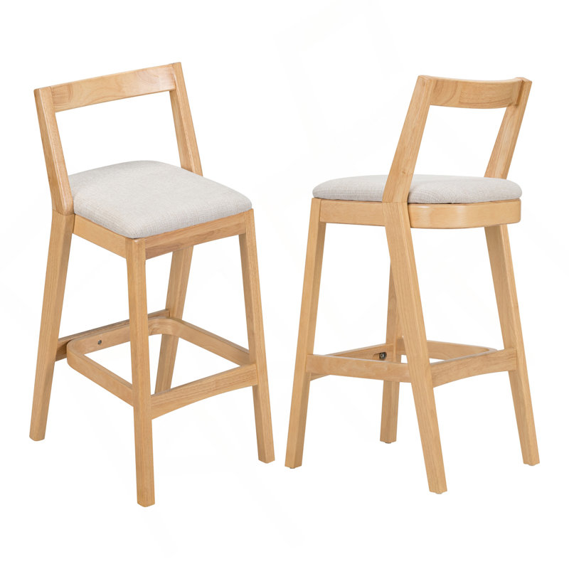 Ensemble de 2 tabourets de bar Jasper, Naturel
