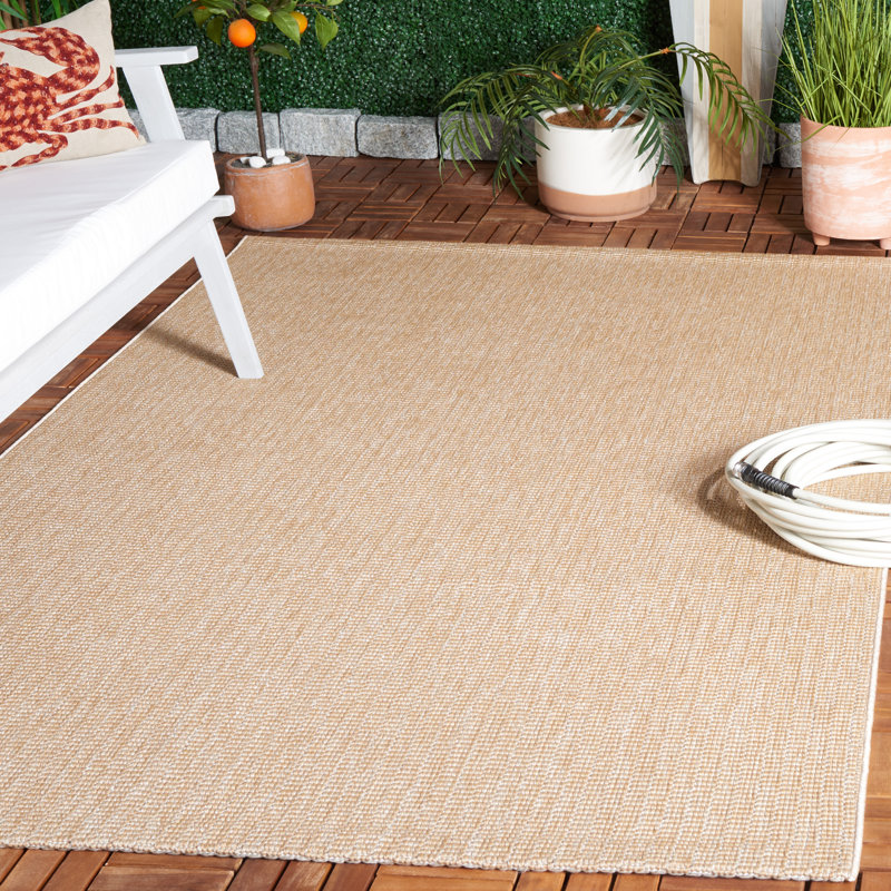 Zenn All-Weather Performance Solid Color Indoor/Outdoor Area Rug, Rectangle 5' x 7'6"