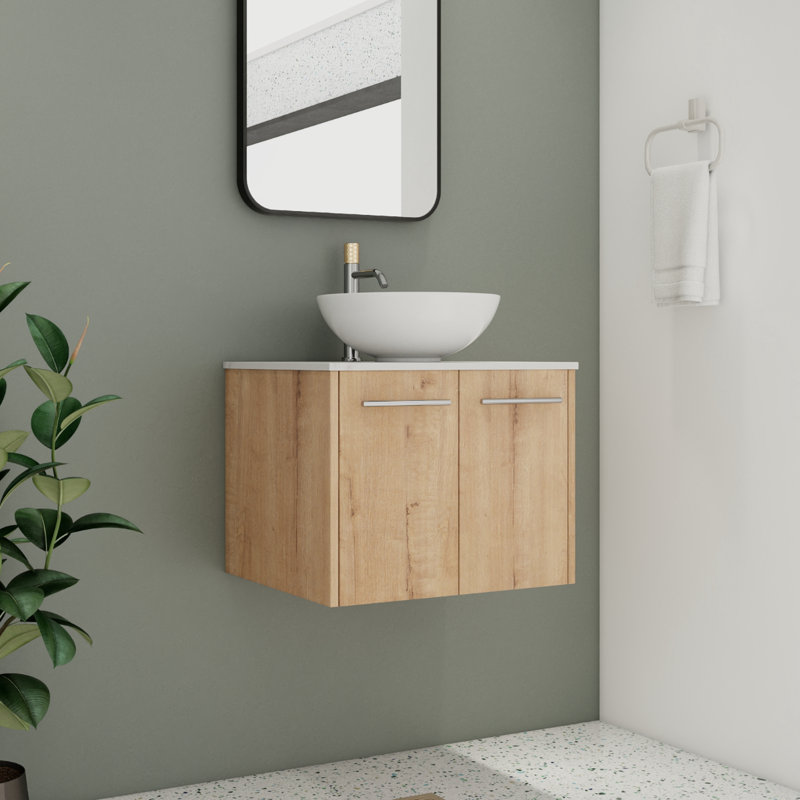 Meuble-lavabo simple 24 po avec comptoir en céramique