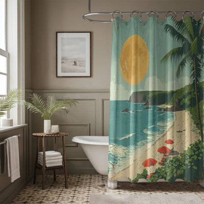 Rideau de douche standard 1 pièce Classic Island Beach