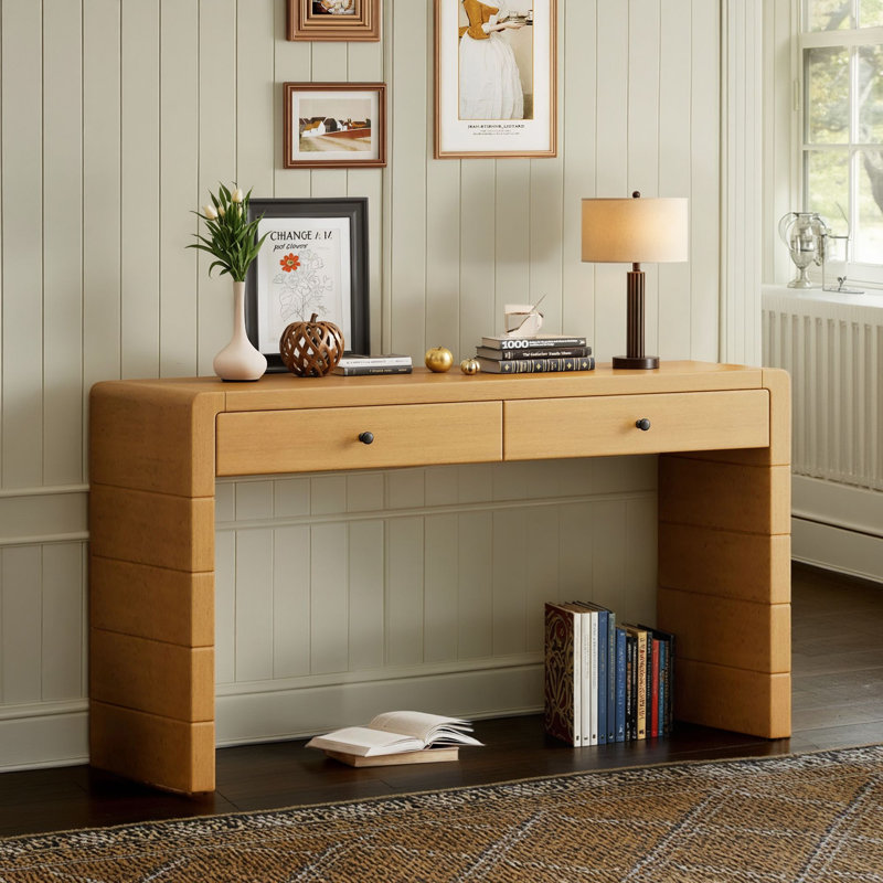 Console en bois de style campagnard rétro, Beige