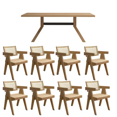 Solid wood simple dining chair combination