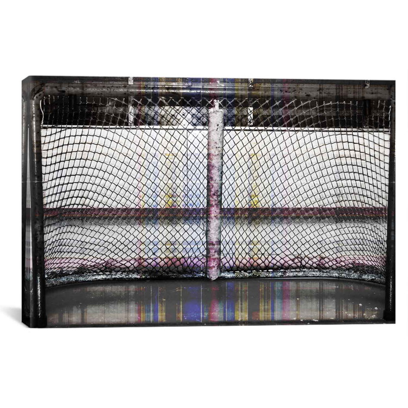 « canada », impression sur toile tendue avec barrière de hockey, H 40 po x l 26 po x P 1,5 po
