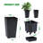 16" Tall Planters Set of 4, Outdoor＆Indoor Black Planter Pots, High Front Porch Planter Pots with Drainage Holes＆Water Level Monitor＆Inner Bucket-356857488