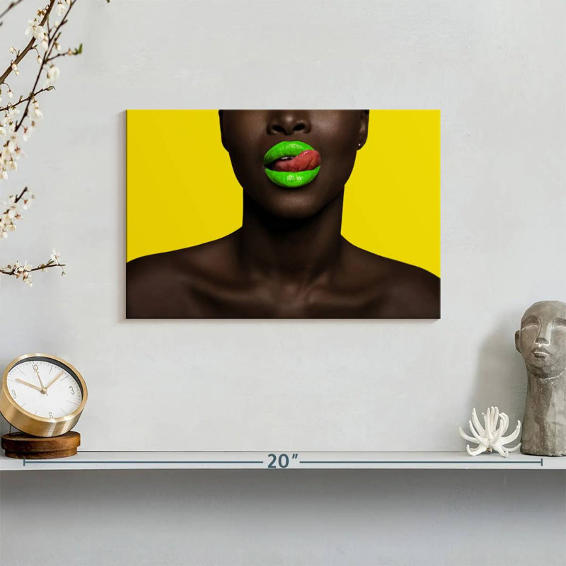 Sexy Green Lips, 8" H x 12" W