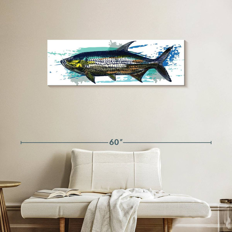 " Tarpon Fish ", 14" H x 42" W x 1.25" D