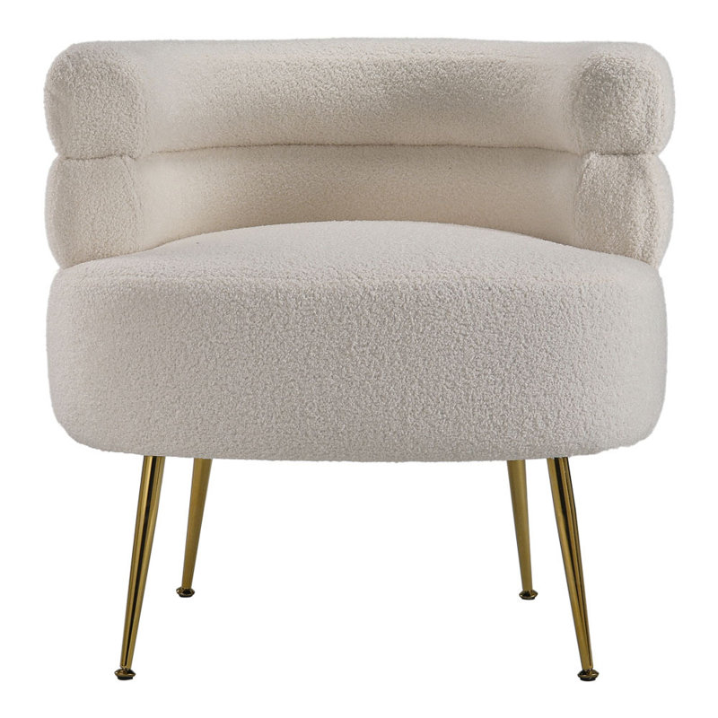 Upholstered Curved Upholstered Single Sofa Accent Chair