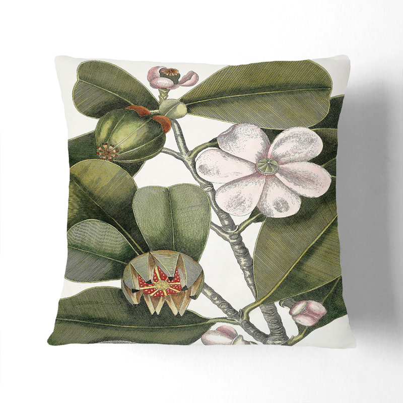Floral Square Throw Cushion, Black, 55 x 55 cm