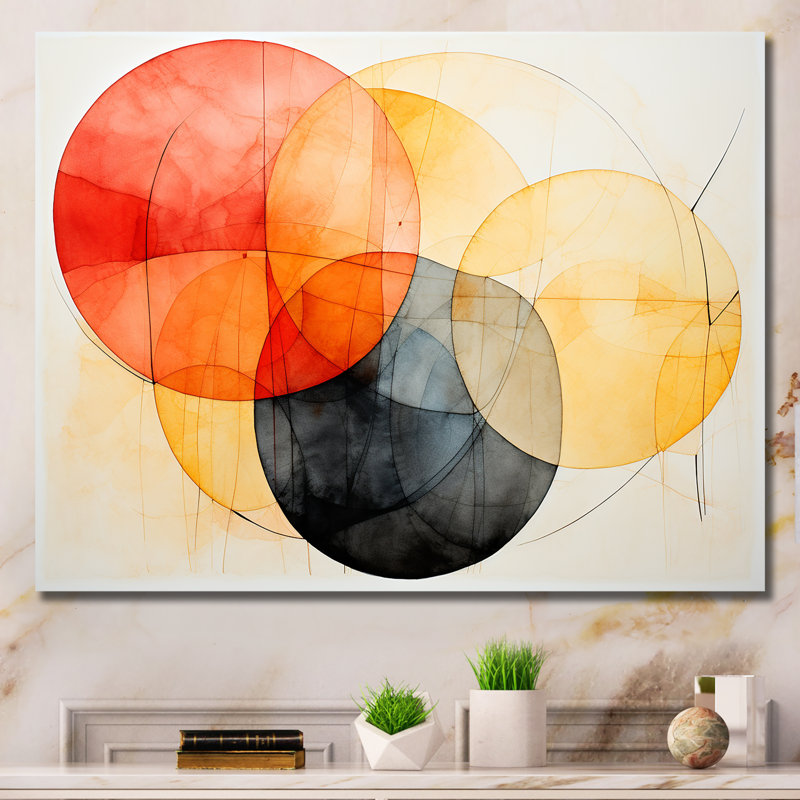 Motif géométrique de couleurs douces III - art mural géométrique, Toile tendue, H 12 po x l 20 po x P 1 po