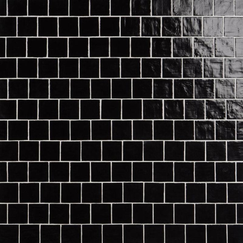 Montauk 4x4 Mixed Finish Ceramic Tile, Black