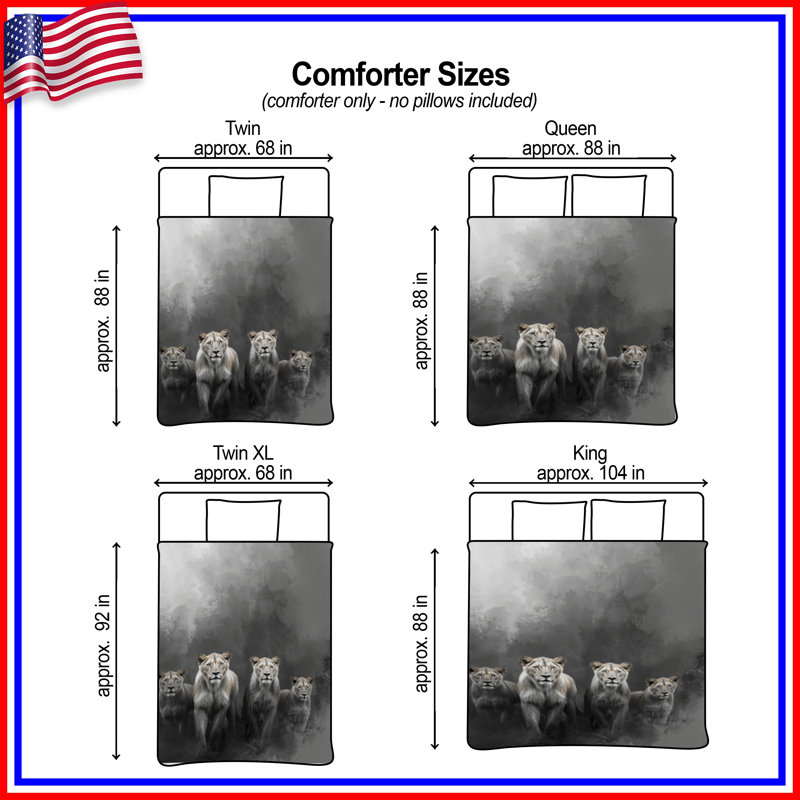 Lions Walking Forward Comforter, Twin Extra Long