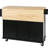 Kitchen Cart With Drop Tabletop & Internal Storage. Black, 5 Wheels For Easy Movement In Dinning Area Island Countertop And Efficient Storage Design - Black-398320452