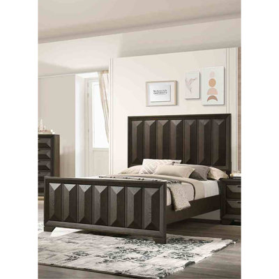 Espresso 1pc Queen Size Bed Panel Headboard Modern Style Bedroom Furniture