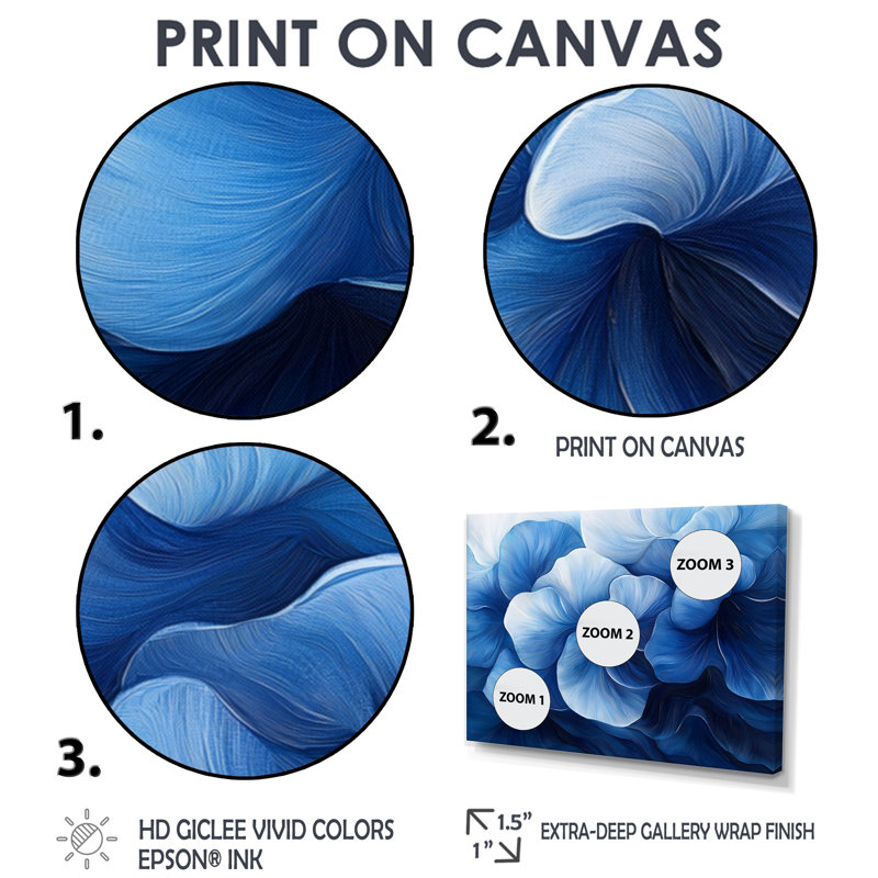 Blanc sur velours bleu jonquilles Bloom II - jonquilles murales, H 12 po x l 20 po, Argent argent