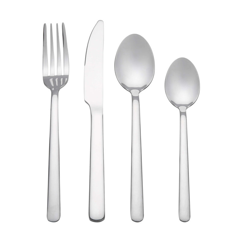 Ebern Designs Coupar Stainless Steel 24 Piece Flatware Set - Service for 6 - Silver