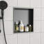 Niche de douche en acier inoxydable 15 po x 13 po, noir bronze-1762903345