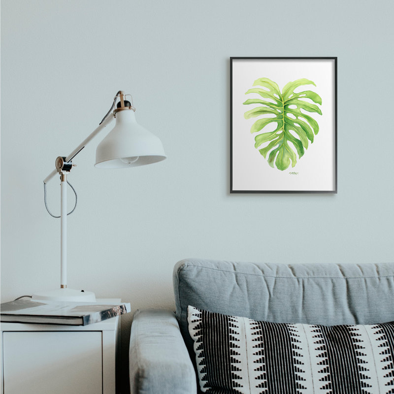 " Monstera Leaf Tropical Plant " by Melissa Hyatt LLC, 20" H x 16" W x 1.5" D, Midnight Black Framed Giclee