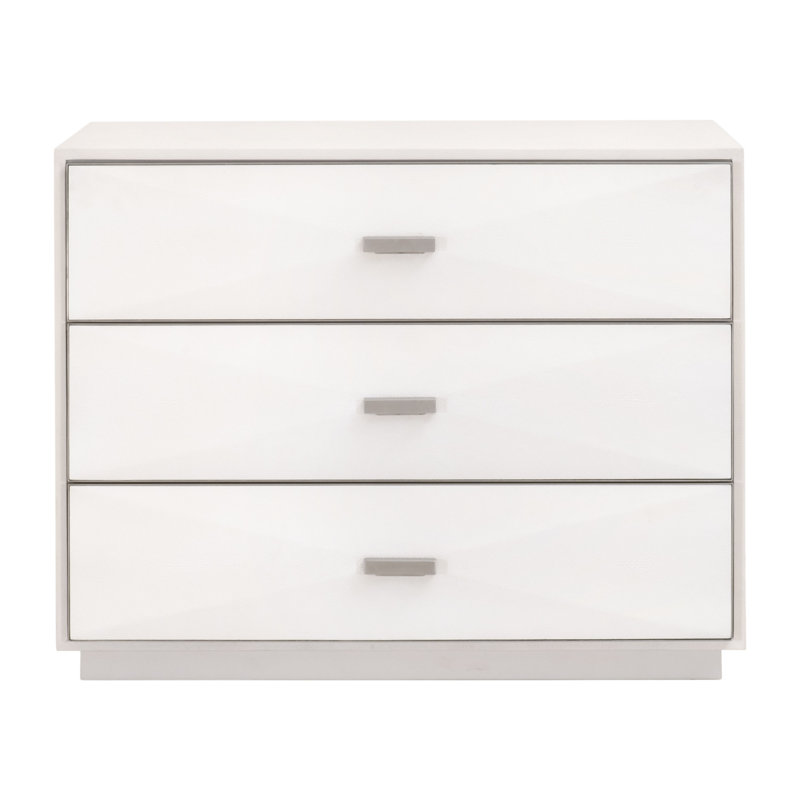 Saurav Wynn 3-Drawer Nightstand, White