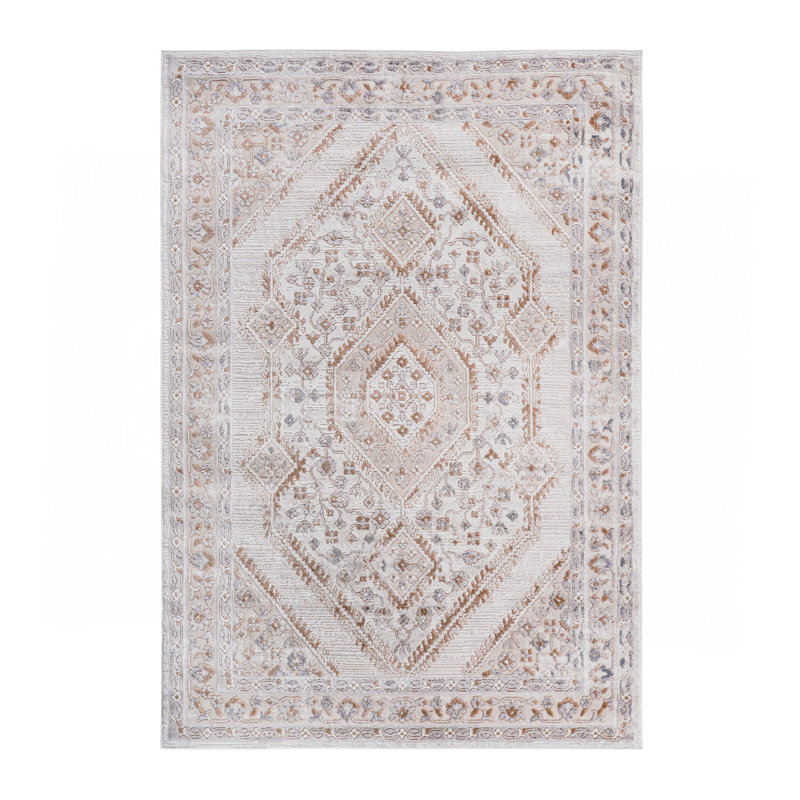 Cream/Ivory/Bordered Non-Shedding Living Room Bedroom Dining Home Office Stylish And Stain Resistant Area Rug