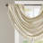 Elena Champagne Faux Silk Waterfall Embellished Tassel Trim Single 38x46" Window Valance-1373194078