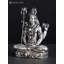 Petit statue de laiton Shiva à quatre bras superposés assis en laiton plaqué argent tailles multiples