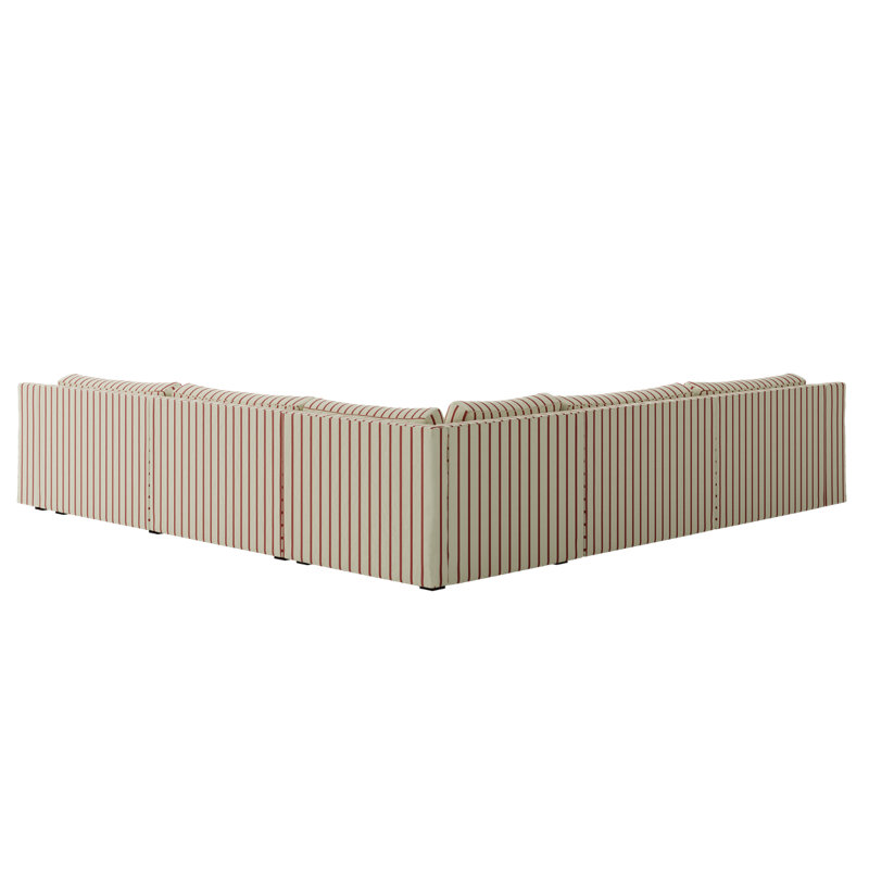 Elevate 126" Corner Sectional, Brick Striped Hemp Blend