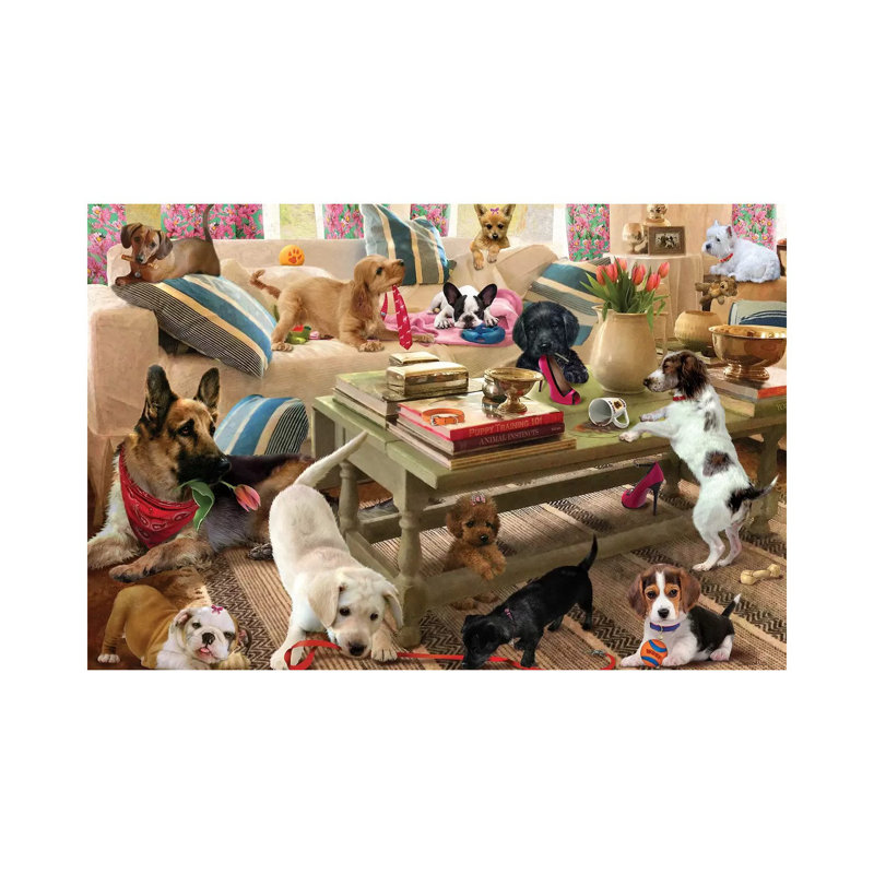 Playtime Puppies by Giordano Studios - Wrapped Canvas Print, 20.32 cm H x 30.48 cm W