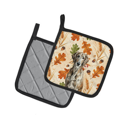 Paire de porte-casseroles Brindle Scottish Deerhound Heirloom Fall